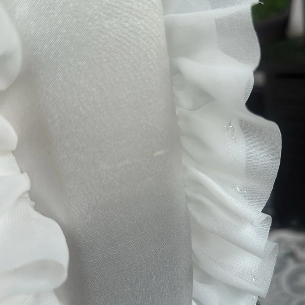 Sincerely Jules, silver rhinestone and white ruffled satchel - Picture 7 of 7